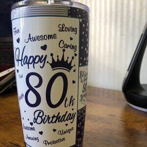 Double Wall Insulated Tumbler, 80th Birthday
